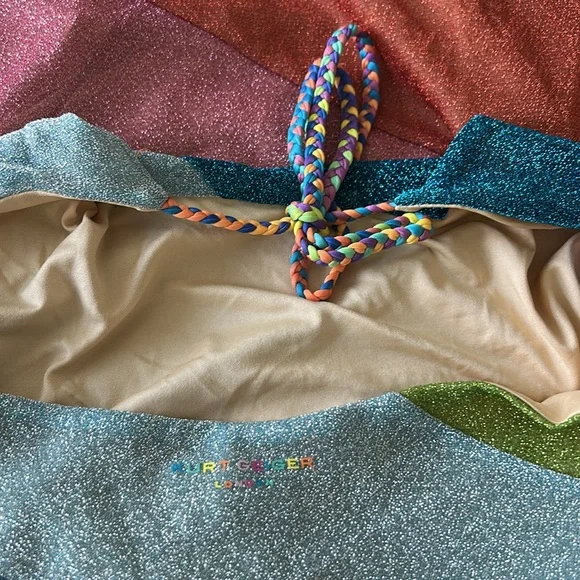 KURT GEIGER RAINBOW MINI DRESS SWIM COVER UP SIZE M MSRP $149.00 NWT - Picture 9 of 9